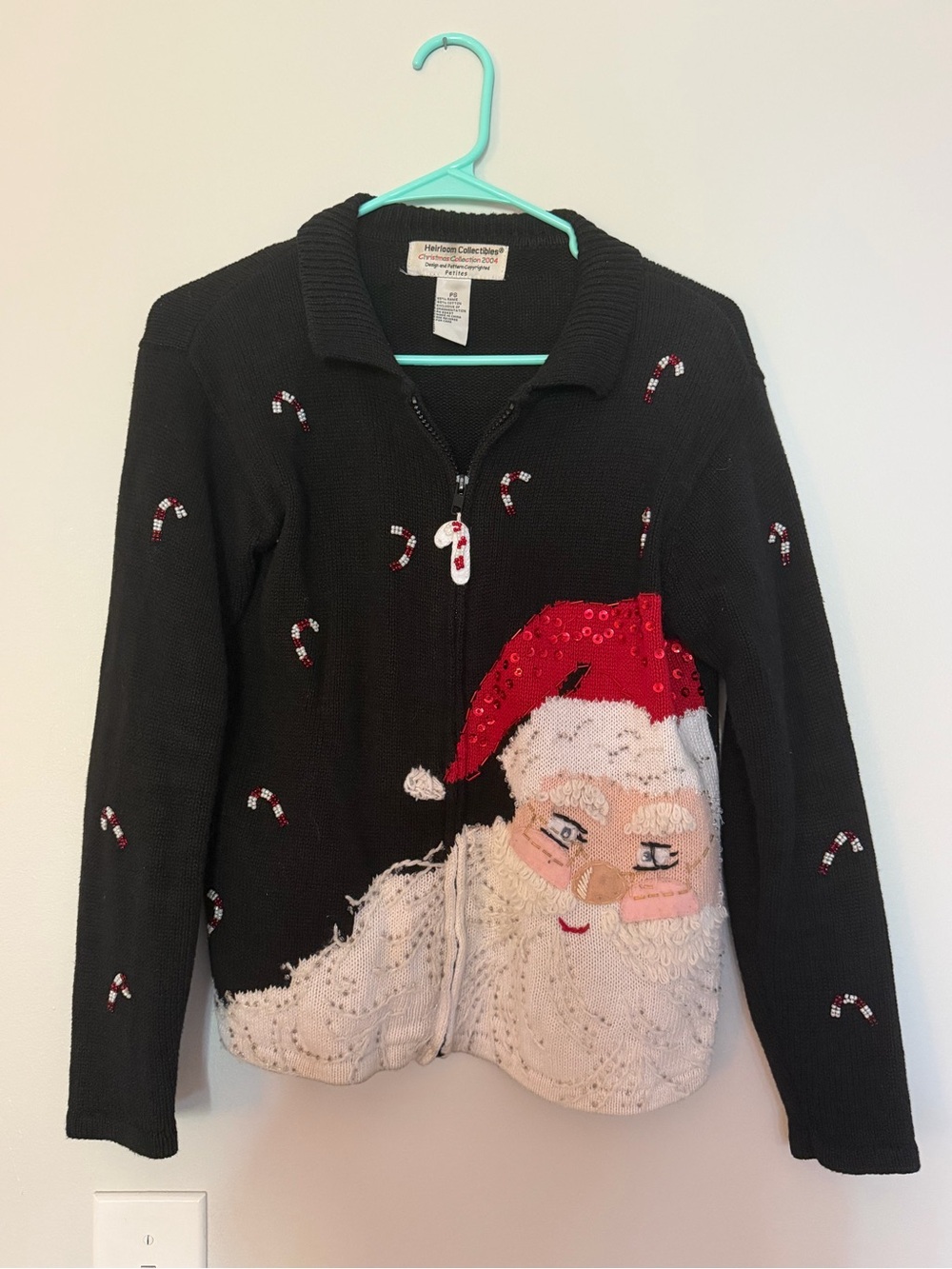 Vintage Christmas zip-up Cardigan